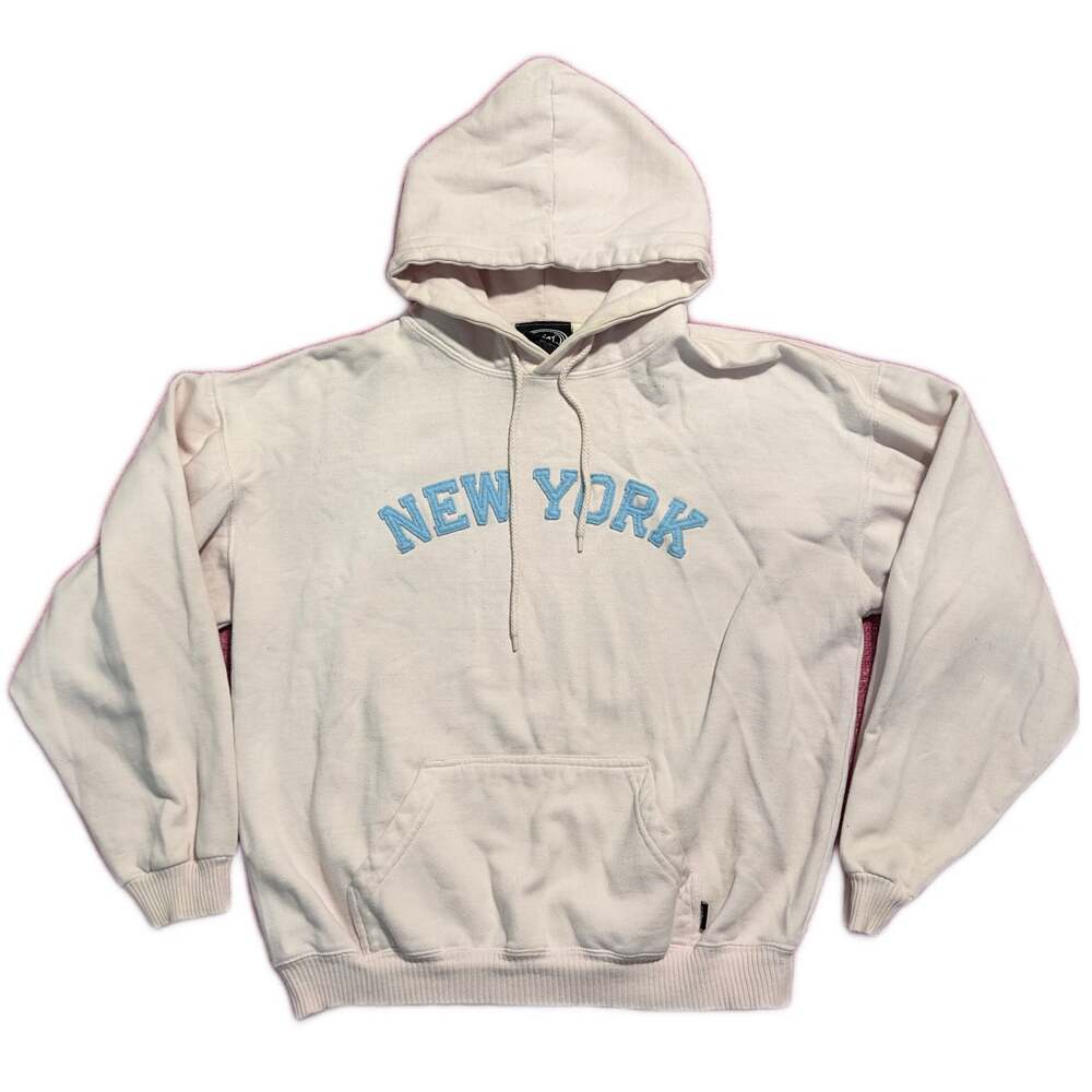 Light pink & Blue "New York" Embroidered Hoodie